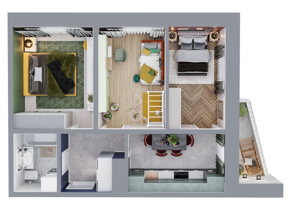 
  Продается 2-комн. квартира, 55.6 м², ЖК Квартал Стрижи, 2 очередь
. Фото 1.