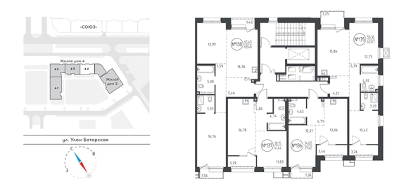 
  Продается 1-комн. квартира, 38.98 м², ЖК СОЮЗ PRIORITY, дом 4
. Фото 1.