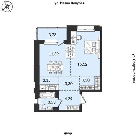 
  Продается 2-комн. квартира, 45.78 м², ЖК Источник, дом 2
. Фото 1.