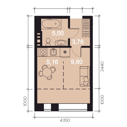
  Продается 1-комн. квартира, 28.07 м², ЖК RIVERANG (РиверАнг)
. Фото 1.