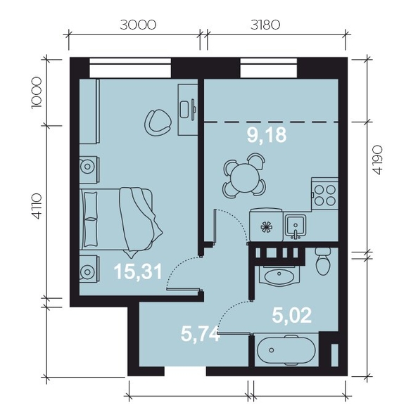 
  Продается 1-комн. квартира, 38.48 м², ЖК RIVERANG (РиверАнг)
. Фото 1.