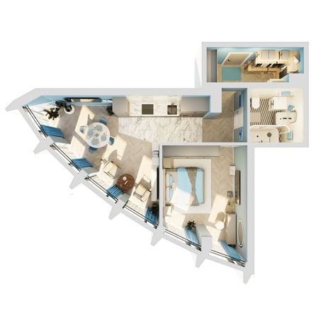 
  Продается 1-комн. квартира, 55.49 м², ЖК Звезды, дом 2
. Фото 2.