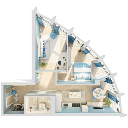 
  Продается 2-комн. квартира, 66.65 м², ЖК Звезды, дом 2
. Фото 2.