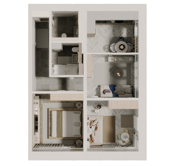
  Продается 3-комн. квартира, 59.9 м², ЖК Квартал Стрижи, 3 очередь, дом 1
. Фото 1.