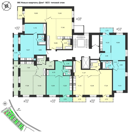 
  Продается 1-комн. квартира, 43.8 м², ЖК Новые кварталы, дом 1
. Фото 1.