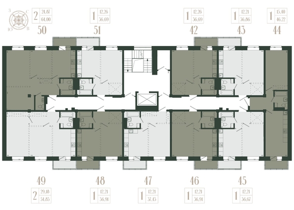 
  Продается 1-комн. квартира, 36.86 м², ЖК Новые кварталы, дом 2
. Фото 2.