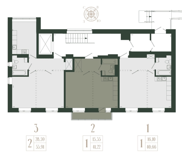 
  Продается 1-комн. квартира, 40.66 м², ЖК Новые кварталы, дом 2
. Фото 2.