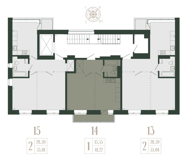 
  Продается 2-комн. квартира, 55.04 м², ЖК Новые кварталы, дом 2
. Фото 2.