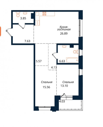 
  Продается 3-комн. квартира, 87.25 м², Юрия Левитанского ул, д. 16/1
. Фото 12.