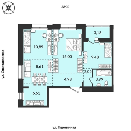 
  Продается 3-комн. квартира, 65.66 м², ЖК Источник, дом 6
. Фото 1.