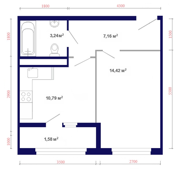 
  Продается 1-комн. квартира, 37.9 м², ЖК Юго-Западный, дом 17
. Фото 6.