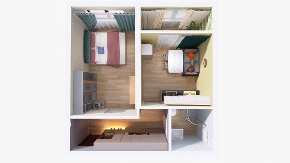 
  Продается 1-комн. квартира, 37.9 м², ЖК Юго-Западный, дом 17
. Фото 7.