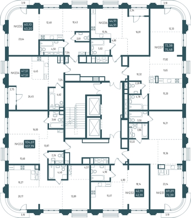 
  Продается 2-комн. квартира, 72.39 м², ЖК Бродский, 1-я очередь
. Фото 1.