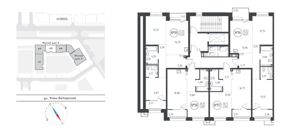 
  Продается 1-комн. квартира, 41.52 м², ЖК СОЮЗ PRIORITY, дом 4
. Фото 1.