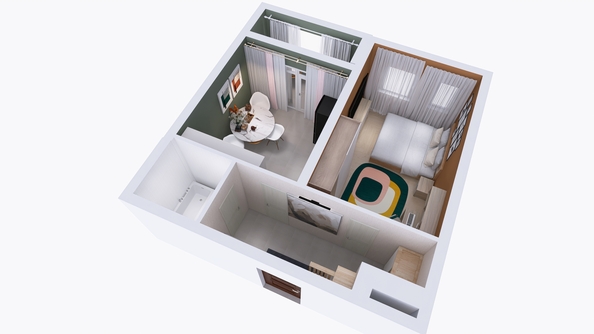 
  Продается 1-комн. квартира, 38.08 м², ЖК Юго-Западный, дом 17
. Фото 2.