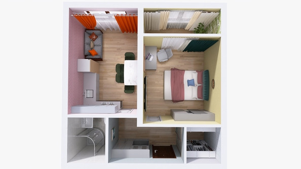 
  Продается 1-комн. квартира, 40.92 м², ЖК Юго-Западный, дом 17
. Фото 3.