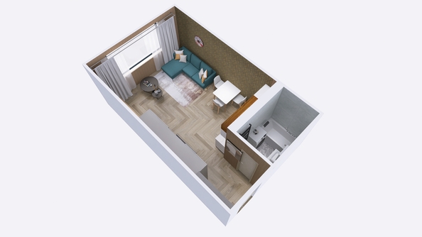 
  Продается 1-комн. квартира, 21.86 м², ЖК Юго-Западный, дом 17
. Фото 3.