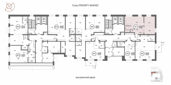 
  Продается 2-комн. квартира, 61.34 м², ЖК СОЮЗ ПРИОРИТИ МАХ, д. 4
. Фото 1.