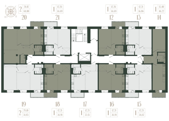 
  Продается 1-комн. квартира, 36.86 м², ЖК Новые кварталы, дом 2
. Фото 1.
