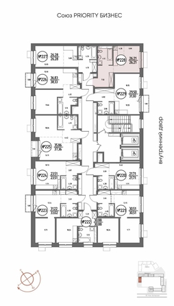 
  Продается студия 26.21 м², в ЖК СОЮЗ ПРИОРИТИ МАХ, д. 4. Фото 14.