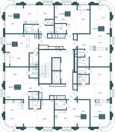 
  Продается 2-комн. квартира 62.91 м², в ЖК Бродский, 1-я очередь. Фото 1.