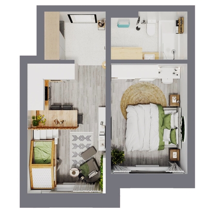 
  Продается 2-комн. квартира 38.92 м², в ЖК Стрижи Сити, блок-секции 6,7. Фото 1.