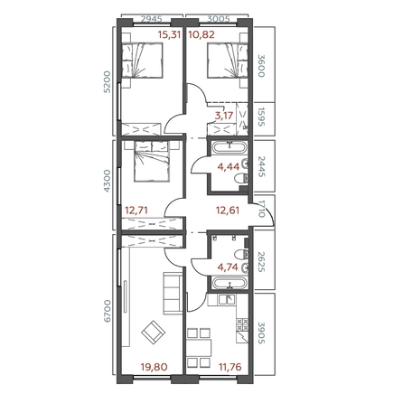 
  Продается 4-комн. квартира 95.36 м², в ЖК Салют. Фото 1.