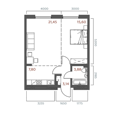 
  Продается 1-комн. квартира 51.87 м², в ЖК Салют. Фото 1.