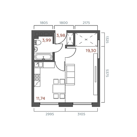 
  Продается 1-комн. квартира 39.01 м², в ЖК Салют. Фото 2.