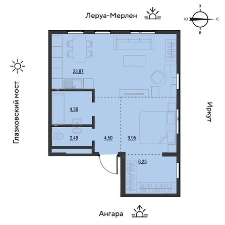 
  Продается 2-комн. квартира 51.3 м², в ЖК Затон, блок-секция 2. Фото 1.