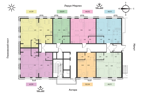 
  Продается 3-комн. квартира 61.5 м², в ЖК Затон, блок-секция 2. Фото 14.