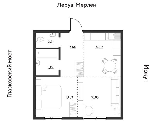 
  Продается 2-комн. квартира 44.24 м², в ЖК Затон, блок-секция 3. Фото 1.
