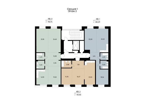 
  Продается 2-комн. квартира 65.62 м², в ЖК ВЕКТОР премиум-квартал, дом 1. Фото 3.