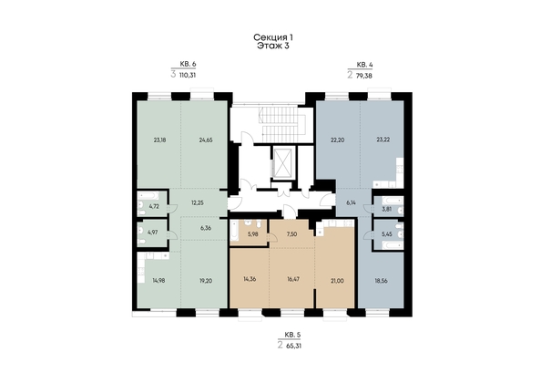 
  Продается 2-комн. квартира 65.31 м², в ЖК ВЕКТОР премиум-квартал, дом 1. Фото 3.