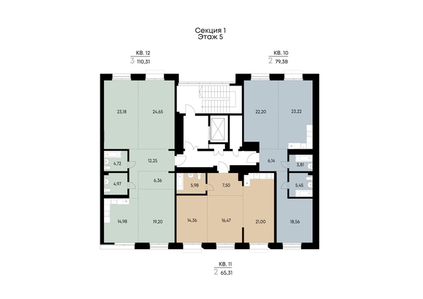 
  Продается 3-комн. квартира 110.31 м², в ЖК ВЕКТОР премиум-квартал, дом 1. Фото 3.