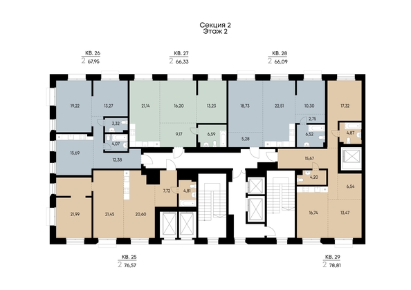 
  Продается 2-комн. квартира 76.57 м², в ЖК ВЕКТОР премиум-квартал, дом 1. Фото 3.
