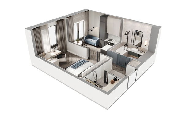 
  Продается 1-комн. квартира 38.2 м², в ЖК ВЕКТОР премиум-квартал, дом 1. Фото 3.