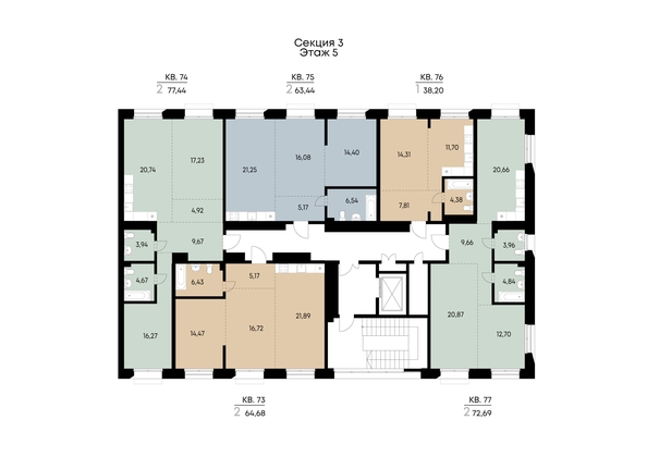
  Продается 2-комн. квартира 63.44 м², в ЖК ВЕКТОР премиум-квартал, дом 1. Фото 4.