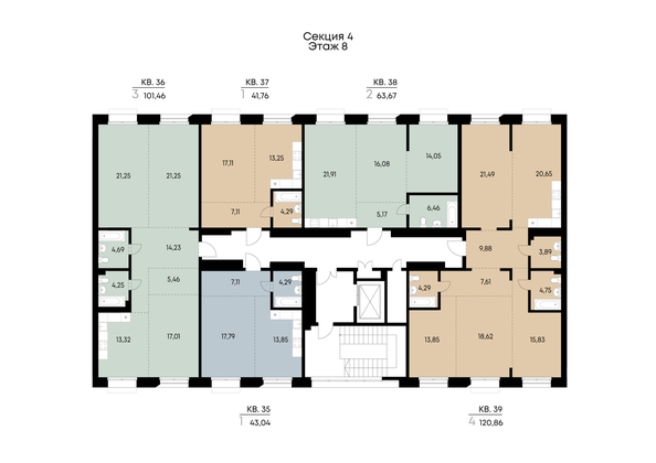 
  Продается 1-комн. квартира 43.04 м², в ЖК ВЕКТОР премиум-квартал, дом 2. Фото 4.