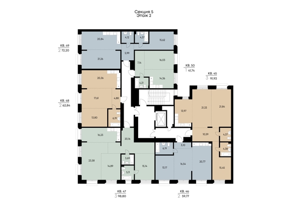 
  Продается 2-комн. квартира 72.2 м², в ЖК ВЕКТОР премиум-квартал, дом 2. Фото 3.