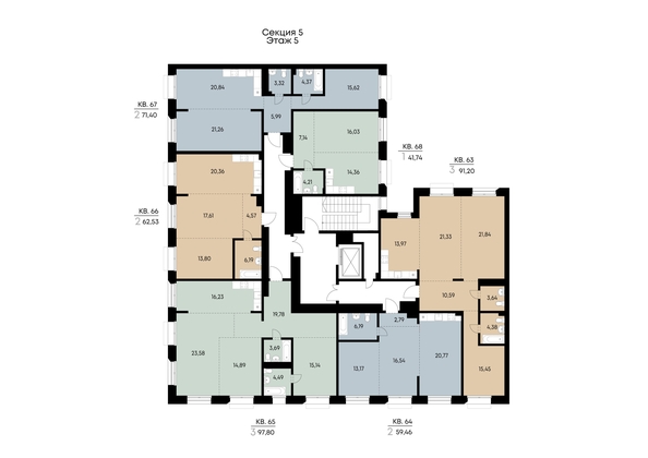
  Продается 2-комн. квартира 71.4 м², в ЖК ВЕКТОР премиум-квартал, дом 2. Фото 3.