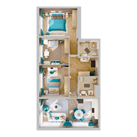 
  Продается 4-комн. квартира 80 м², в ЖК Клубный дом РиверАнг. Фото 2.