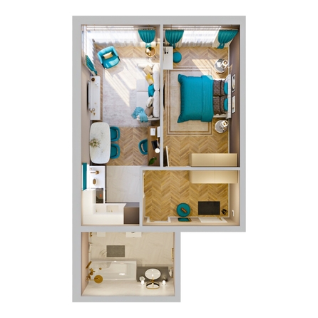 
  Продается 2-комн. квартира 48.68 м², в ЖК Клубный дом РиверАнг. Фото 2.