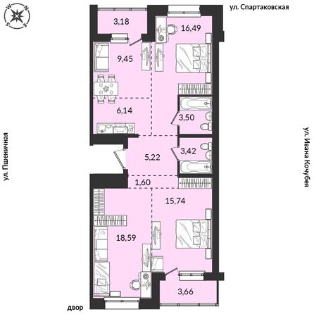 
  Продается 3-комн. квартира 87.99 м², в ЖК Источник, дом 5. Фото 1.
