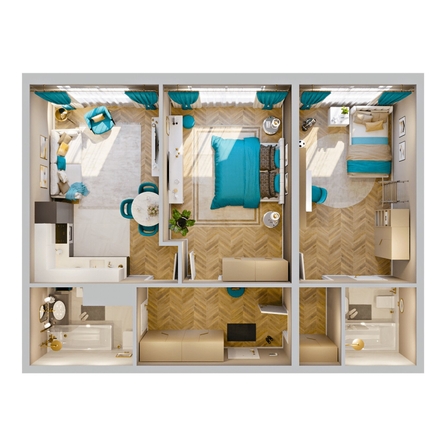 
  Продается 3-комн. квартира 63 м², в ЖК Клубный дом РиверАнг. Фото 2.