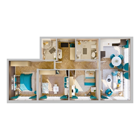 
  Продается 4-комн. квартира 78 м², в ЖК Клубный дом РиверАнг. Фото 2.