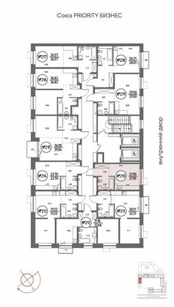 
  Продается студия 21.9 м², в ЖК СОЮЗ ПРИОРИТИ МАХ, д. 4. Фото 13.