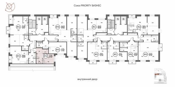 
  Продается студия 25.18 м², в ЖК СОЮЗ ПРИОРИТИ МАХ, д. 4. Фото 7.