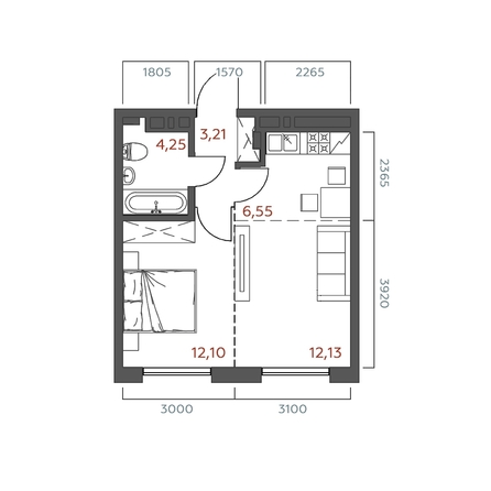 
  Продается 1-комн. квартира 38.24 м², в ЖК Салют. Фото 1.