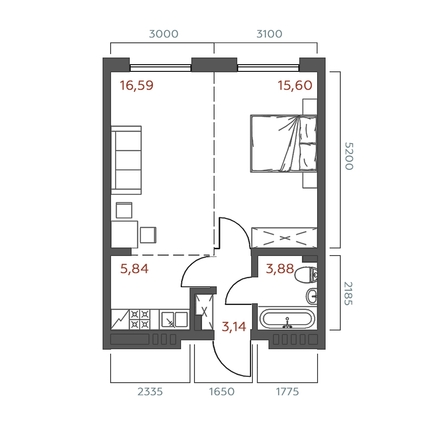 
  Продается 1-комн. квартира 45.05 м², в ЖК Салют. Фото 1.